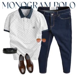 Thumbnail Áo polo nam TORANO MONOGRAM POLO in tràn họa tiết, chất thoáng khí, thoải mái, thanh lịch, sang trọng GSTP051 1
