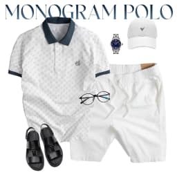 Thumbnail Áo polo nam TORANO MONOGRAM POLO in tràn họa tiết, chất thoáng khí, thoải mái, thanh lịch, sang trọng GSTP051 2