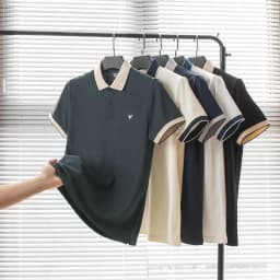 Thumbnail Áo polo nam TORANO ngắn tay, thoáng khí, trơn bo kẻ FSTP003 2