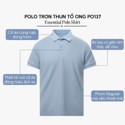 Thumbnail Áo polo nam trơn basic 4MEN PO137 vải tổ ong thấm hút mồ hôi, thoáng mát, mềm chống nhăn, co giãn 3