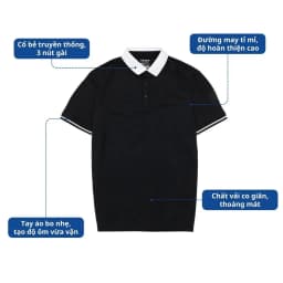 Thumbnail Áo polo nam vải cá sấu cotton AKUBA form slimfit, chất liệu thoáng mát, thấm hút mồ hôi tốt| 01J0600 2