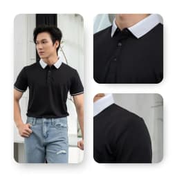 Thumbnail Áo polo nam vải cá sấu cotton AKUBA form slimfit, chất liệu thoáng mát, thấm hút mồ hôi tốt| 01J0600 3