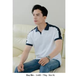 Thumbnail Áo Polo nam V-NECK LEEVUS phối bo, vải CVC cá sấu, form regular APL318 4