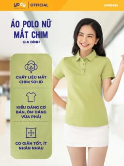 Thumbnail Áo polo nữ YODY vải cotton mắt chim gia đình mềm mại chống nhăn nhàu bai gião APN7280 1