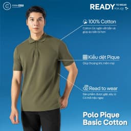Thumbnail Áo Polo Pique Basic Cotton 100% Ready To Wear Coolmate 3