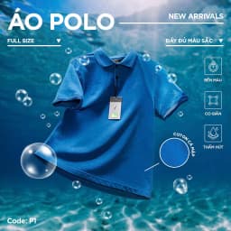 Thumbnail Áo Polo Pique P01 Xanh Cobal Just Men Thời Trang Nam 1
