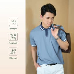 Thumbnail Áo Polo Rayon In Logo Tròn 4M Form Regular 4MEN PO160 vải mềm mịn, thoáng mát, thoải mái 2