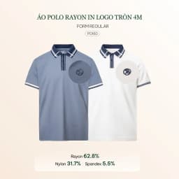 Thumbnail Áo Polo Rayon In Logo Tròn 4M Form Regular 4MEN PO160 vải mềm mịn, thoáng mát, thoải mái 3