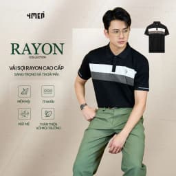 Thumbnail Áo Polo Rayon In Logo Tròn M Form Regular 4MEN PO164 cổ bẻ, vải mềm mịn, thoáng mát 1