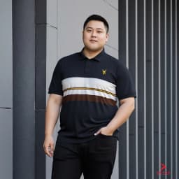 Thumbnail Áo Polo Thun Nam Bigsize 80-140kg AKYOO Cao Cấp, Chất Liệu Cotton Co Giãn, Thoáng Mát - PL P DEN 4