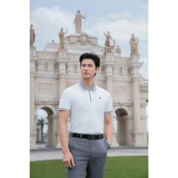 Thumbnail Áo Polo Trắng Phối Cổ, Kháng Khuẩn, Chống Nhăn, Bền Màu 9APCT504TRK Biluxury 4