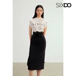 Thumbnail Áo ren nữ cổ thuyền SIXDO (White Print Sixdo Lace Blouse) 1