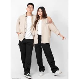 Thumbnail Áo sơ mi 360 Boutique áo somi kaki dài tay form rộng thêu chữ lưng  - SHDOL409 2
