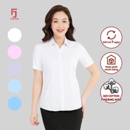 Thumbnail Áo sơ mi ASW0301-R05 ngắn tay nữ vải cotton kẻ nhuyễn form ôm các màu Thái Hòa 2