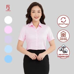 Thumbnail Áo sơ mi ASW0301-R05 ngắn tay nữ vải cotton kẻ nhuyễn form ôm các màu Thái Hòa 3