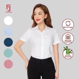 Thumbnail Áo sơ mi ASW0301-R11 nữ ngắn tay chất liệu sợi tre vải xước Thái Hòa công nghệ cổ Đức 2