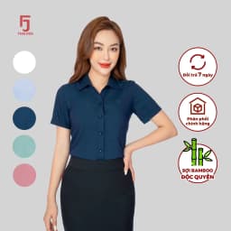 Thumbnail Áo sơ mi ASW0301-R11 nữ ngắn tay chất liệu sợi tre vải xước Thái Hòa công nghệ cổ Đức 4