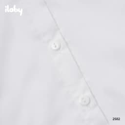 Thumbnail Áo sơ mi bé gái ILABY chất cotton thô áo sơ mi trắng basic bé đi học cổ kiểu phối bèo nhỏ [2582] 3