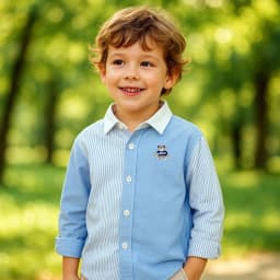 Thumbnail Áo sơ mi bé trai dài tay 27Kids KACADY cổ bẻ đơn sắc vải đi học nam cho trẻ từ 4-12 tuổi BLSH13 2