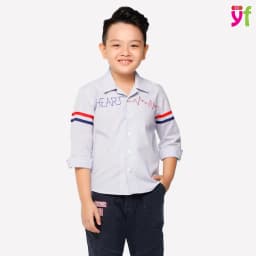 Thumbnail Áo Sơ mi bé trai tay dài phối sọc nhuyễn - 9AY555 Hiệu YF 3