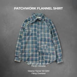 Thumbnail Áo Sơ Mi Candles Patchwork Flannel Shirt Oversize Unisex 2