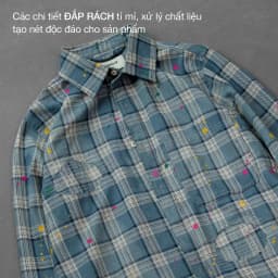 Thumbnail Áo Sơ Mi Candles Patchwork Flannel Shirt Oversize Unisex 3