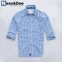 Thumbnail Áo sơ mi caro nam Nexx&Dee tay dài kẻ sọc vải oxford lưới thoáng mát công sở NS03 1