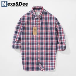 Thumbnail Áo sơ mi caro nam tay dài kẻ sọc vải Oxford công sở denim Nexx&Dee SM10 1