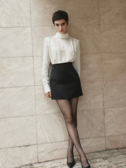 Thumbnail Áo sơ mi chấm bi trắng Calista Silk Blouse HUONG BOUTIQUE HBSM1165 4