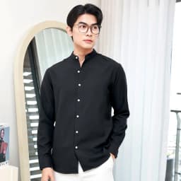 Thumbnail Áo sơ mi cổ tàu tay dài POLYS Fullbox, Vải Ford mềm mịn, không nhăn Áo sơ mi cổ trụ tròn BAND COLLAR 2