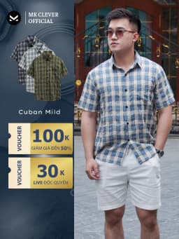 Thumbnail Áo Sơ Mi cổ Đức nam kẻ Mild MK CLEVER Chất Đũi thô mềm mịn, thoáng mát, chống nhăn, form rộng hằng ngày 1