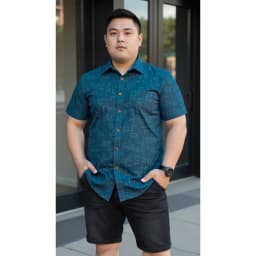 Thumbnail Áo Sơ Mi Cộc Tay Bigsize Nam 80-130kg AKYOO Cao Cấp, Co Giãn, Không Bai Mờ, Không Gây Khó Chịu Khi Mặc - SM HT 2