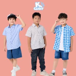 Thumbnail Áo Sơ Mi Cộc Tay K'S CLOSET Dành Cho Bé Trai Thiết Kế Cổ Đức, Họa Tiết Đáng Yêu OL10FOS/ KT121FOS 1