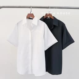 Thumbnail Áo sơ mi công sở nữ trắng, đen săn tay ngắn giấu nút THOCA HOUSE vải lụa thoải mái, mát mẻ 4