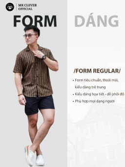 Thumbnail Áo Sơ Mi Cuban nam Kẻ sọc Kelly MK CLEVER Chất Đũi thô mềm mịn, thoáng mát, chống nhăn, form rộng hằng ngày 4