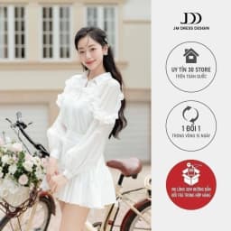 Thumbnail Áo sơ mi cuộn bèo cách điệu 2S17.2406OG, áo sơ mi tơ mềm mại phối bèo phong cách quý cô thanh lịch thiết kế bởi JM 1