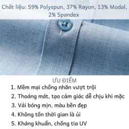 Thumbnail Áo Sơ Mi Dài Tay 7SMDB008 Biluxury Vải Polyspun Chống Nhăn Kháng Khuẩn Chống Tia UV 2