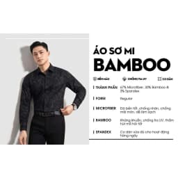 Thumbnail Áo Sơ Mi Dài Tay 7SMDH318DEN Biluxury Từ Sợi Tre Bền Màu, Chống Nhăn, Chống Tia UV 2