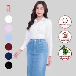 Thumbnail Áo sơ mi dài tay ASW0101-R10 chất liệu sợi tre vải trơn form ôm nhiều màu Thái Hòa 2