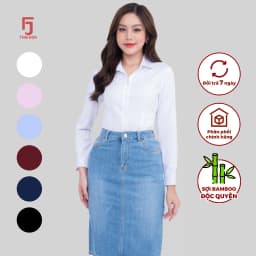 Thumbnail Áo sơ mi dài tay ASW0101-R10 chất liệu sợi tre vải trơn form ôm nhiều màu Thái Hòa 3