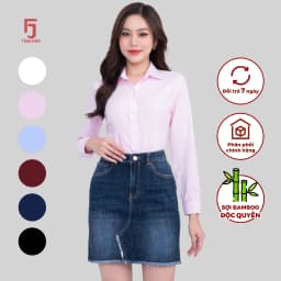 Thumbnail Áo sơ mi dài tay ASW0101-R10 chất liệu sợi tre vải trơn form ôm nhiều màu Thái Hòa 4