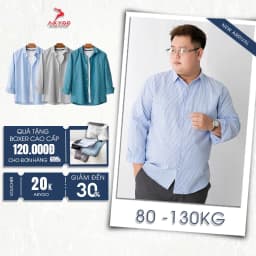 Thumbnail Áo Sơ Mi Dài Tay Bigsize Nam 80-140kg AKYOO Cao Cấp, Không Bai Mờ, Không Gây Khó Chịu Khi Mặc - SM DT KE 2