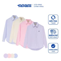 Thumbnail Áo Sơ Mi Dài Tay Form rộng NOAM Nafox Oxford - Màu Tím/ Be/ Hồng/ Tím kẻ sọc 1