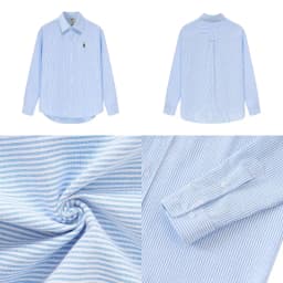 Thumbnail Áo Sơ Mi Dài Tay Form rộng NOAM Nafox Oxford - Màu Trắng/ Xanh/Hồng kẻ sọc/Đỏ kẻ sọc/Xanh kẻ sọc 4