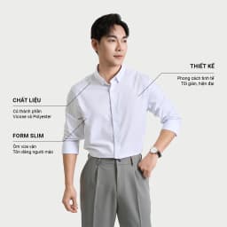Thumbnail Áo Sơ Mi Dài Tay Nam KRIK Form Slimfit Chất Liệu Polyester Cao Cấp Thiết Kế Tối Giản Dễ Phối Đồ SD3196 1