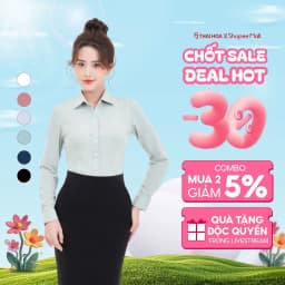 Thumbnail Áo sơ mi dài tay nữ ASW0101-R11 tinh chất sợi tre vải xước form ôm Thái Hòa dài tay nữ cổ Đức 1