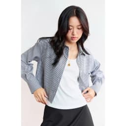 Thumbnail Áo sơ mi dáng Crop MONO TALK túi một bên, chất liệu Oxford MFOT25Y-T10008FT 1