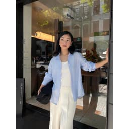 Thumbnail Áo sơ mi dáng Regular MONO TALK cổ đức, chất liệu mềm mại, thoáng mát MFOT25Y-T10005FT 4