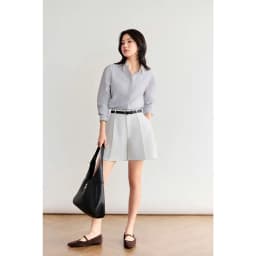 Thumbnail Áo sơ mi dáng Relax MONO TALK cổ đức, chất liệu poplin chống nhăn MFOT25Y-T10007FT 3