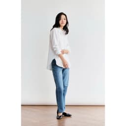 Thumbnail Áo sơ mi dáng Relax MONO TALK cổ đức, chất liệu poplin chống nhăn MFOT25Y-T10007FT 4